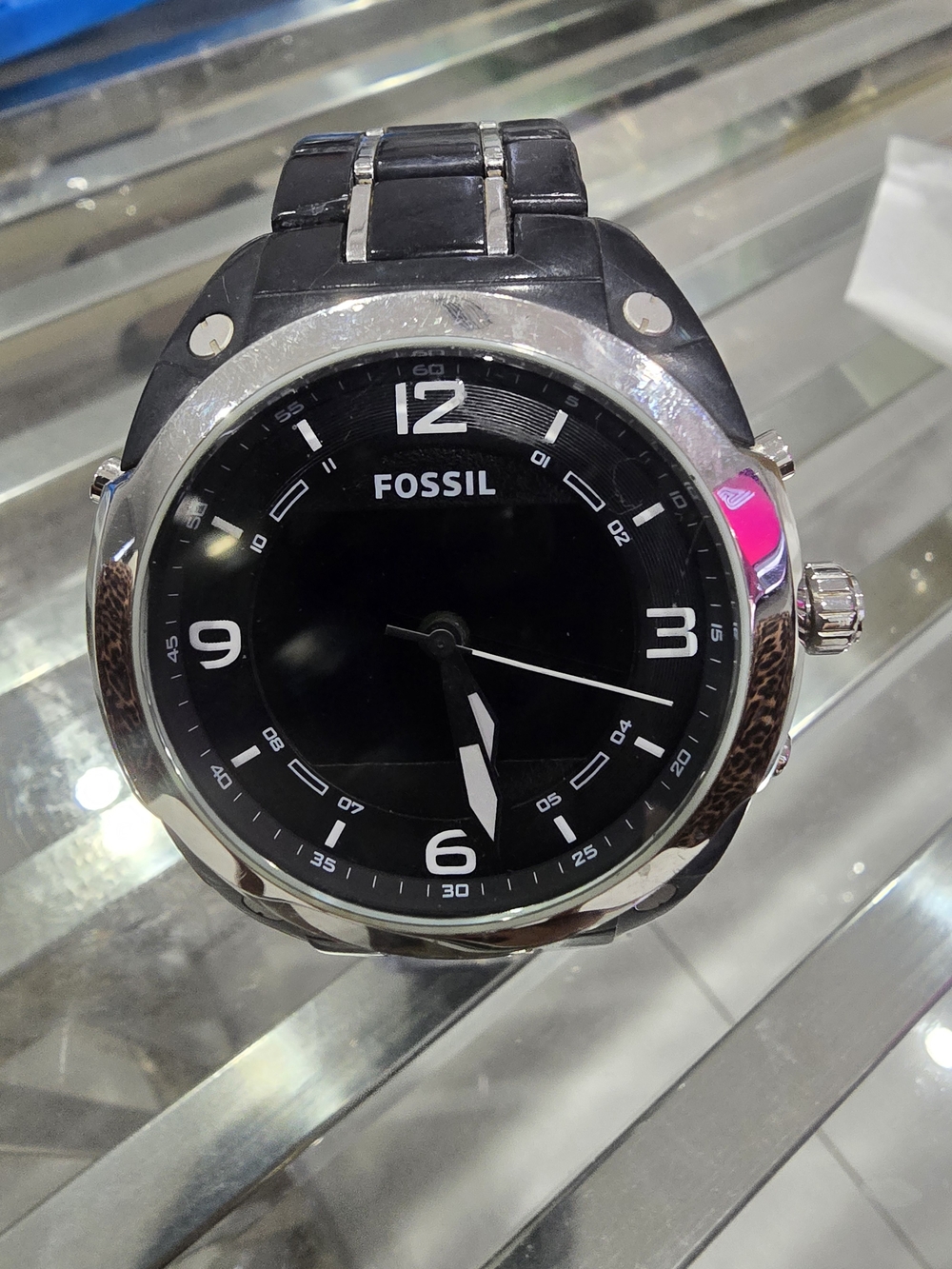 Fossil Men's Black Stainless Steel Analog Watch